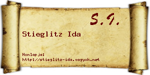 Stieglitz Ida névjegykártya